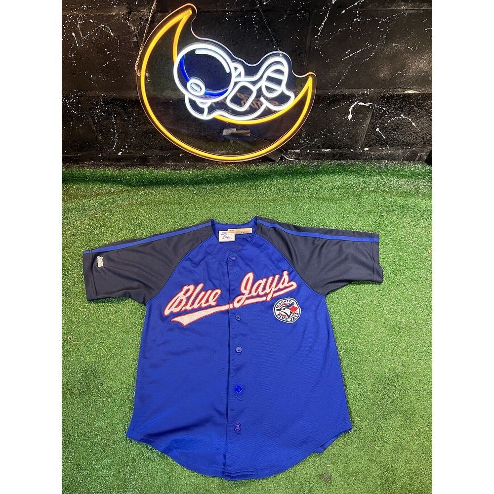 Vintage Stitches Toronto Blue Jays MLB Authentic Blue Baseball Jersey Size Small